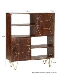 IH Design Display Unit with Shelves & Cupboards Deiondre Dark Mango in Brown - thumbnail 5