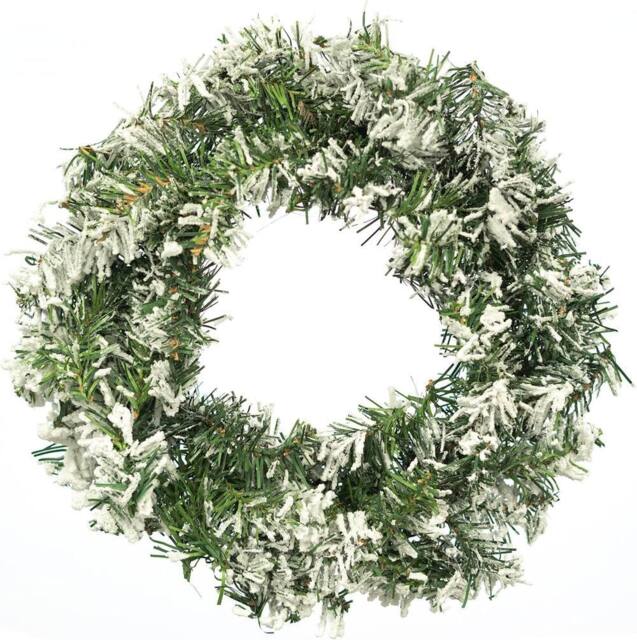 Pelle & Sol 45cm Realistic Snow-Tipped Look Christmas Wreath in White - image 1