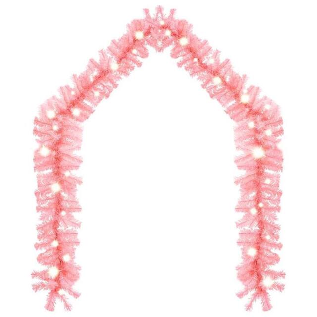 Berkfield Home Cosy Christmas Garland with LED Lights 10 m Pink - image 1