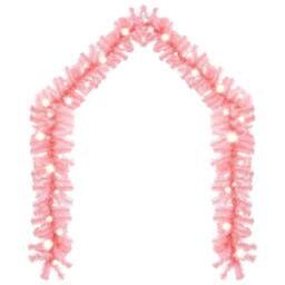 Berkfield Home Cosy Christmas Garland with LED Lights 10 m Pink