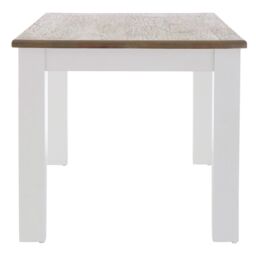 Orsina Oak Top White Dining Table, Geometric 4 Legs Dining Room Table for Home, Oak Dining Table with Brown top - thumbnail 4