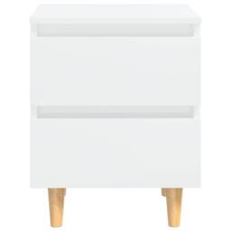Berkfield Home Sturdy Bed Cabinets & Pinewood Legs 2 pcs High Gloss White 40x35x50cm - Size: 40 x 35 x 50 cm - thumbnail 4