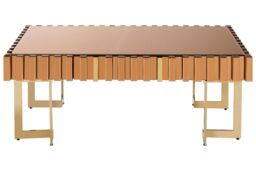 Orsina Reflective Design Coffee Table For Living Room, Gold Finish Table For Patio, Convenient Decorative Table - thumbnail 6