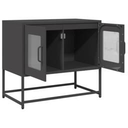 Berkfield Home TV Cabinet Black 68x39x60.5 cm Cold-rolled Steel - thumbnail 5