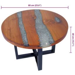 Berkfield Home Coffee Table Teak Resin 60 cm - thumbnail 9