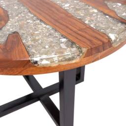 Berkfield Home Coffee Table Teak Resin 60 cm - thumbnail 7