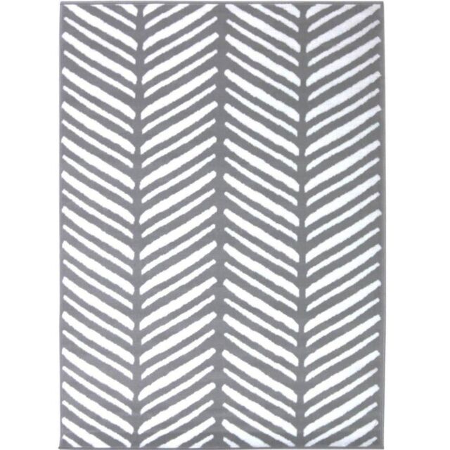 THE RUGS Maestro Collection Herringbone Design Rug in Grey - Size: 80 cm x 150 cm - image 1