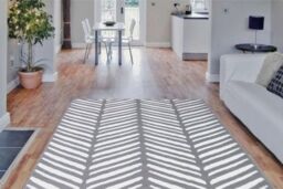 THE RUGS Maestro Collection Herringbone Design Rug in Grey - Size: 80 cm x 150 cm - thumbnail 2