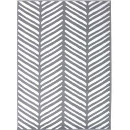 THE RUGS Maestro Collection Herringbone Design Rug in Grey - Size: 80 cm x 150 cm - thumbnail 1