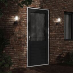 Berkfield Home Outdoor Wall Light Black Stainless Steel - thumbnail 3