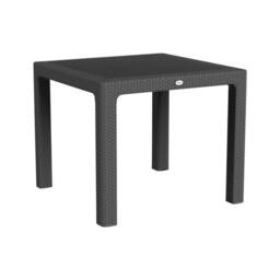 Harbour Housewares 90cm Noble Square Garden Dining Table - Outdoor Patio Garden Furniture in Black - thumbnail 1