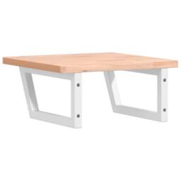 Berkfield Home Basin Shelf Wall Mounted Steel & Solid Wood Beech in Natural - thumbnail 6