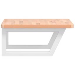 Berkfield Home Basin Shelf Wall Mounted Steel & Solid Wood Beech in Natural - thumbnail 5