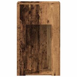 Berkfield Home Durable Computer Tower Stand with Drawer Old Wood 30x44x74 cm in Brown - Size: 30 x 44 x 74 cm - thumbnail 6