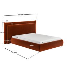 Solace+Co Sigrid Burnt Orange Velvet Cushion Headboard Ottoman Bed - Size: King - thumbnail 7