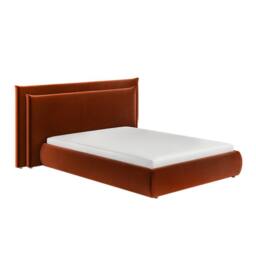 Solace+Co Sigrid Burnt Orange Velvet Cushion Headboard Ottoman Bed - Size: King - thumbnail 6