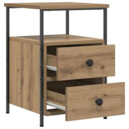 Berkfield Home Bedside Cabinet Artisan Oak 34x35.5x50 cm Engineered Wood in Brown - thumbnail 7