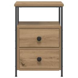 Berkfield Home Bedside Cabinet Artisan Oak 34x35.5x50 cm Engineered Wood in Brown - thumbnail 4