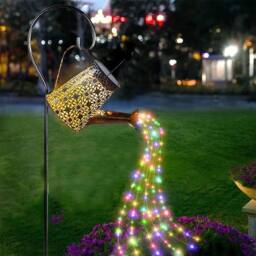 FLAVORA LED Solar Powered String Light Watering Can Lamp Decor in Bronze - thumbnail 4