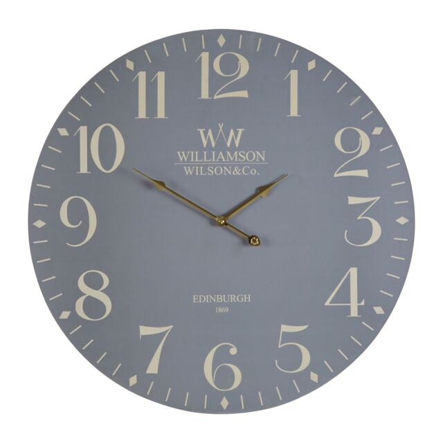 Orsina Classical Grey Wall Clock, MDF Analogue Clock With Bold White Numbers, 60cm Frame Mechanical-style Clock - image 1