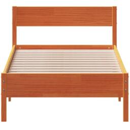 Berkfield Home Beautiful Bed Frame without Mattress Wax Brown 90x190 cm Single S - thumbnail 4
