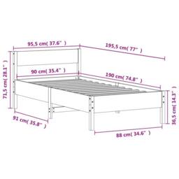 Berkfield Home Beautiful Bed Frame without Mattress Wax Brown 90x190 cm Single S - thumbnail 9