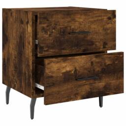 Berkfield Home Modern Bedside Cabinet Smoked Oak 40x35x47.5 cm Engineered Wood in Brown - thumbnail 5
