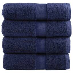 Berkfield Home Premium Guest Towels SOLUND 4pcs Navy Blue 30x50cm 600gsm - thumbnail 2