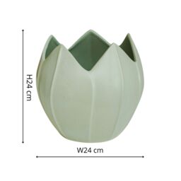 Royal Botanic Gardens Kew Kew Flower Planter Pistachio Green H24cm D24cm - Ceramic - On Trend Design - Premium Quality in Light Green - thumbnail 3