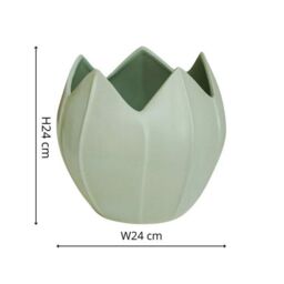 Royal Botanic Gardens Kew Kew Flower Planter Pistachio Green H24cm D24cm - Ceramic - On Trend Design - Premium Quality in Light Green - thumbnail 6