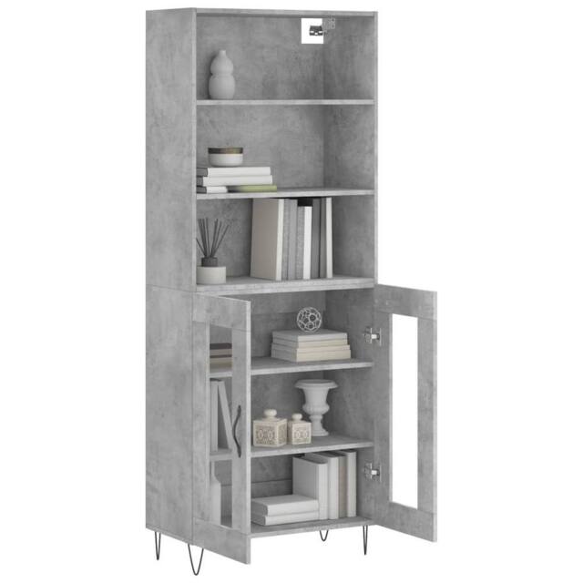 Berkfield Home Highboard Concrete Grey 69.5x34x180 cm Engineered Wood - image 1