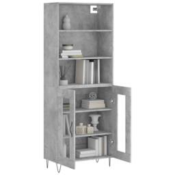 Berkfield Home Highboard Concrete Grey 69.5x34x180 cm Engineered Wood - thumbnail 1