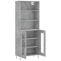 Berkfield Home Highboard Concrete Grey 69.5x34x180 cm Engineered Wood - thumbnail 4