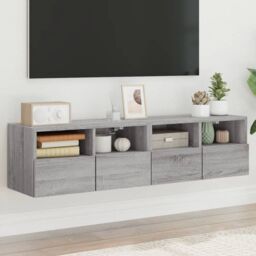 Berkfield Home TV Wall Cabinets 2 pcs Grey Sonoma 60x30x30 cm Engineered Wood - Size: 60 x 30 x 30 cm - thumbnail 1