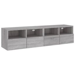 Berkfield Home TV Wall Cabinets 2 pcs Grey Sonoma 60x30x30 cm Engineered Wood - Size: 60 x 30 x 30 cm - thumbnail 2