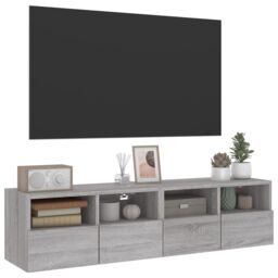 Berkfield Home TV Wall Cabinets 2 pcs Grey Sonoma 60x30x30 cm Engineered Wood - Size: 60 x 30 x 30 cm - thumbnail 6