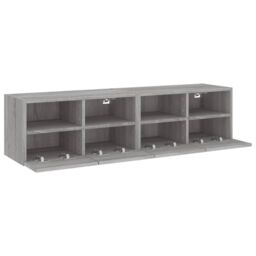 Berkfield Home TV Wall Cabinets 2 pcs Grey Sonoma 60x30x30 cm Engineered Wood - Size: 60 x 30 x 30 cm - thumbnail 7