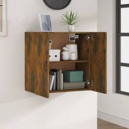 Berkfield Home Wall Cabinet Smoked Oak 60x31x60 cm Engineered Wood in Brown - Size: 60 x 31 x 60 cm - thumbnail 8