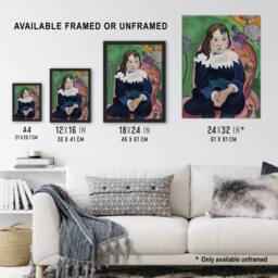 "Artery8 Mr Loulou Colourful Portrait Paul Gauguin Wall Art Poster Print - Size: W12"" x H16""" - thumbnail 3