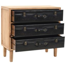 Berkfield Home Drawer Cabinet Solid Fir Wood 80x36x75 cm in Brown - Size: 80 x 36 x 75 cm - thumbnail 5