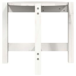 Berkfield Home Coffee Table White Ã˜ 52.5x45 cm Solid Wood Pine - thumbnail 6