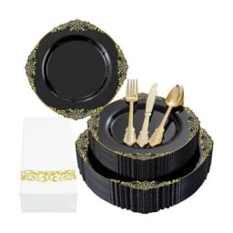 VOGREX 175pcs Disposable Dinnerware Dining set for 25 People - thumbnail 5