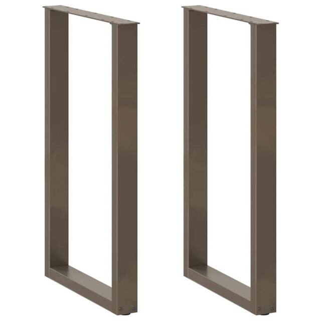 Berkfield Home Coffee Table Legs U-Shaped 2 pcs Natural Steel 60x(100-101) cm Steel in Brown - image 1