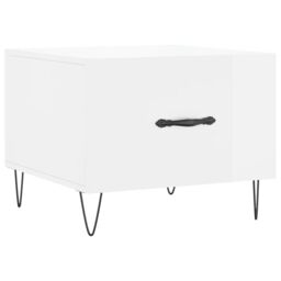 Berkfield Home Coffee Table High Gloss White 50x50x40 cm Engineered Wood - Size: 50 x 50 x 40 cm - thumbnail 2