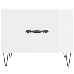 Berkfield Home Coffee Table High Gloss White 50x50x40 cm Engineered Wood - Size: 50 x 50 x 40 cm - thumbnail 5