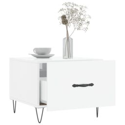Berkfield Home Coffee Table High Gloss White 50x50x40 cm Engineered Wood - Size: 50 x 50 x 40 cm - thumbnail 4