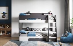 Flair Flick Bunk Bed with Storage in Grey - Size: Single - thumbnail 2