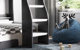 Flair Flick Bunk Bed with Storage in Grey - Size: Single - thumbnail 3