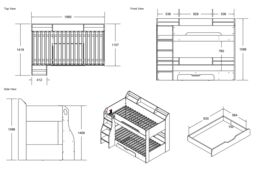 Flair Flick Bunk Bed with Storage in Grey - Size: Single - thumbnail 4
