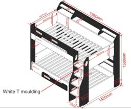 Flair Flick Bunk Bed with Storage in Grey - Size: Single - thumbnail 5